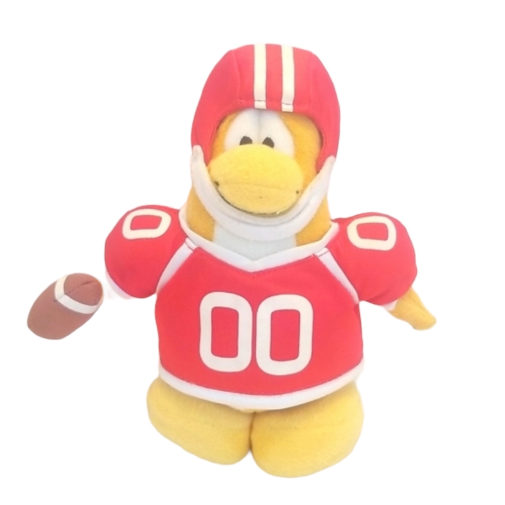 Disney Club Penguin Red Football Player Plush Super Bowl